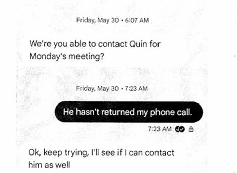 Text Messages Between Mayor Broersma and Theresa Hancock